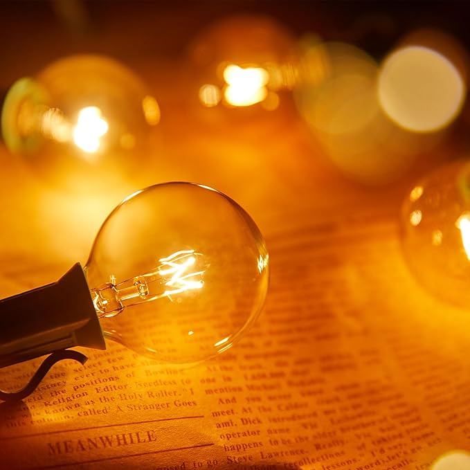 Brightown G40 Replacement Light Bulbs, 5W Clear Globe Bulb fits E12 C7 Candelabra Screw Base Sockets, 1.5 Inch Dimmable Light Bulbs for Indoor Outdoor Patio Decor, Pack of 50-VerdiqueGarden