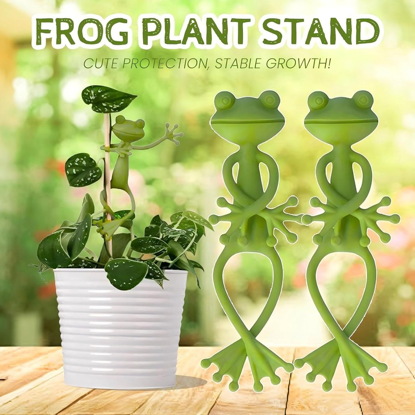 Frog Plant Stand for Potted Plants & Vines - Sturdy Gardening Clips with Cute Frog Design, Indoor/Outdoor Plant Stand Accessories - Multipurpose Garden Decor Clips for Flower Pots (2pc)-VerdiqueGarden