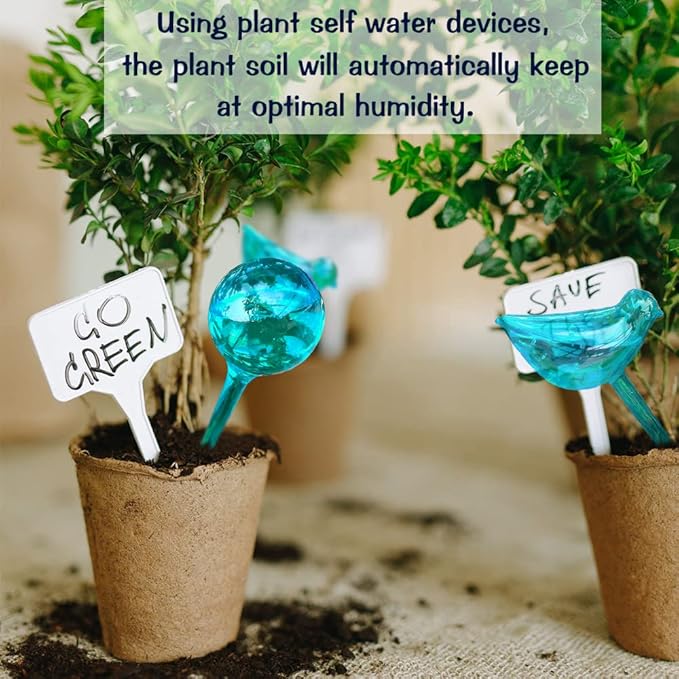 Plant Self Watering Globes - 10pcs Flower Self Watering Planter Insert, Plastic Self Watering Bulbs Auto for Plants, Garden Water Device Drippers System for Travel Business Trip Plant Self-Watering-VerdiqueGarden