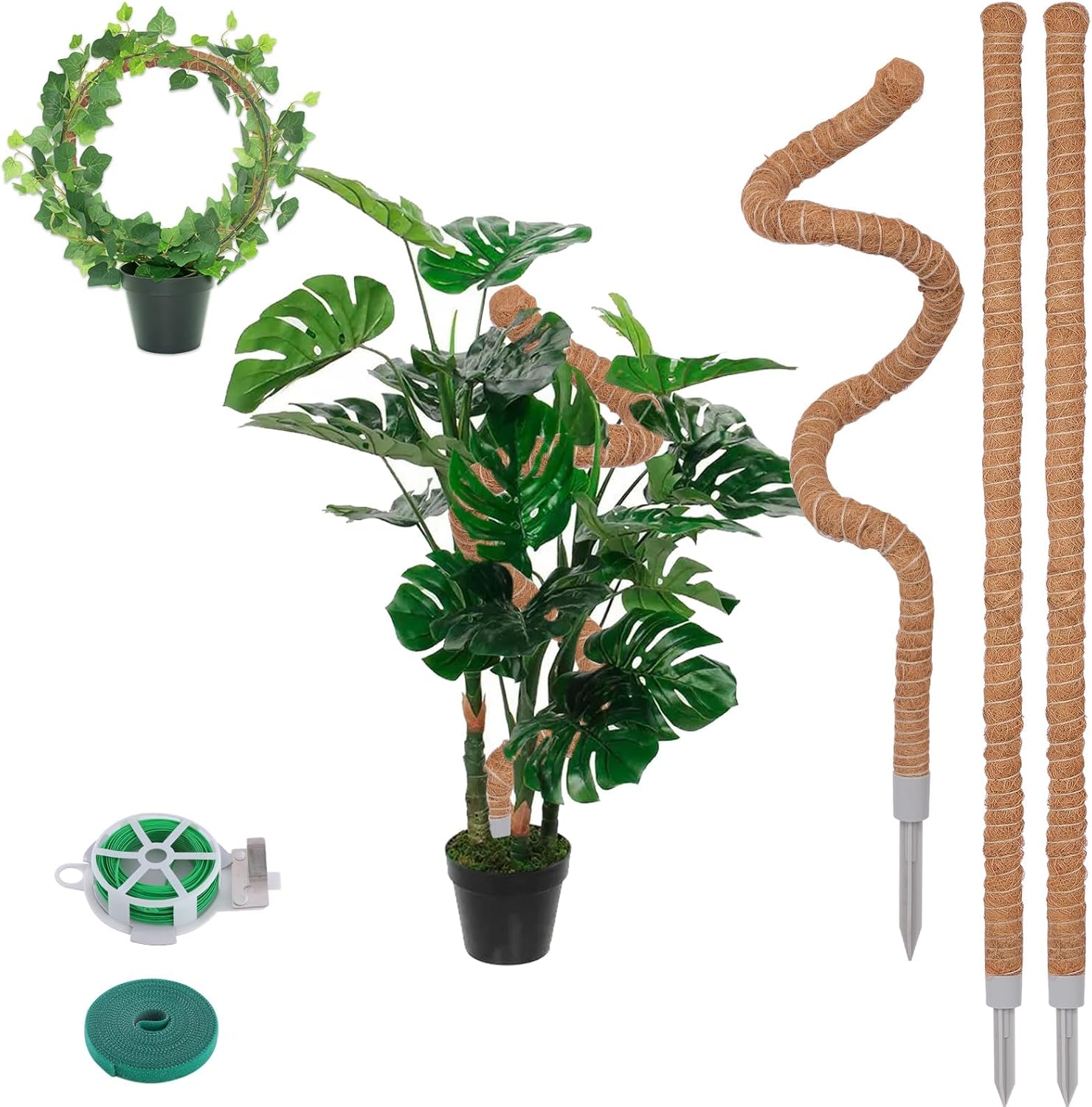 3 Pack Moss Pole, 30 Inch Monstera Plant Support， Moss Poles for Climbing Plants Indoor DIY, Coco Coir Plant Pole Moss Plant Stick Support Stake Kit for Potted Plants, Pothos, Philodendron-VerdiqueGarden