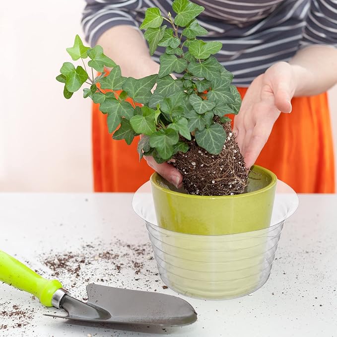 Hoolerry Plastic Plant Saucer Clear Deep Drip Tray Thickened Clear Plant Saucers Trays for Pots Deep Drip Trays for Home Garden Indoor and Outdoor Potted(15 Pcs, 6, 8, 10 Inch)-VerdiqueGarden