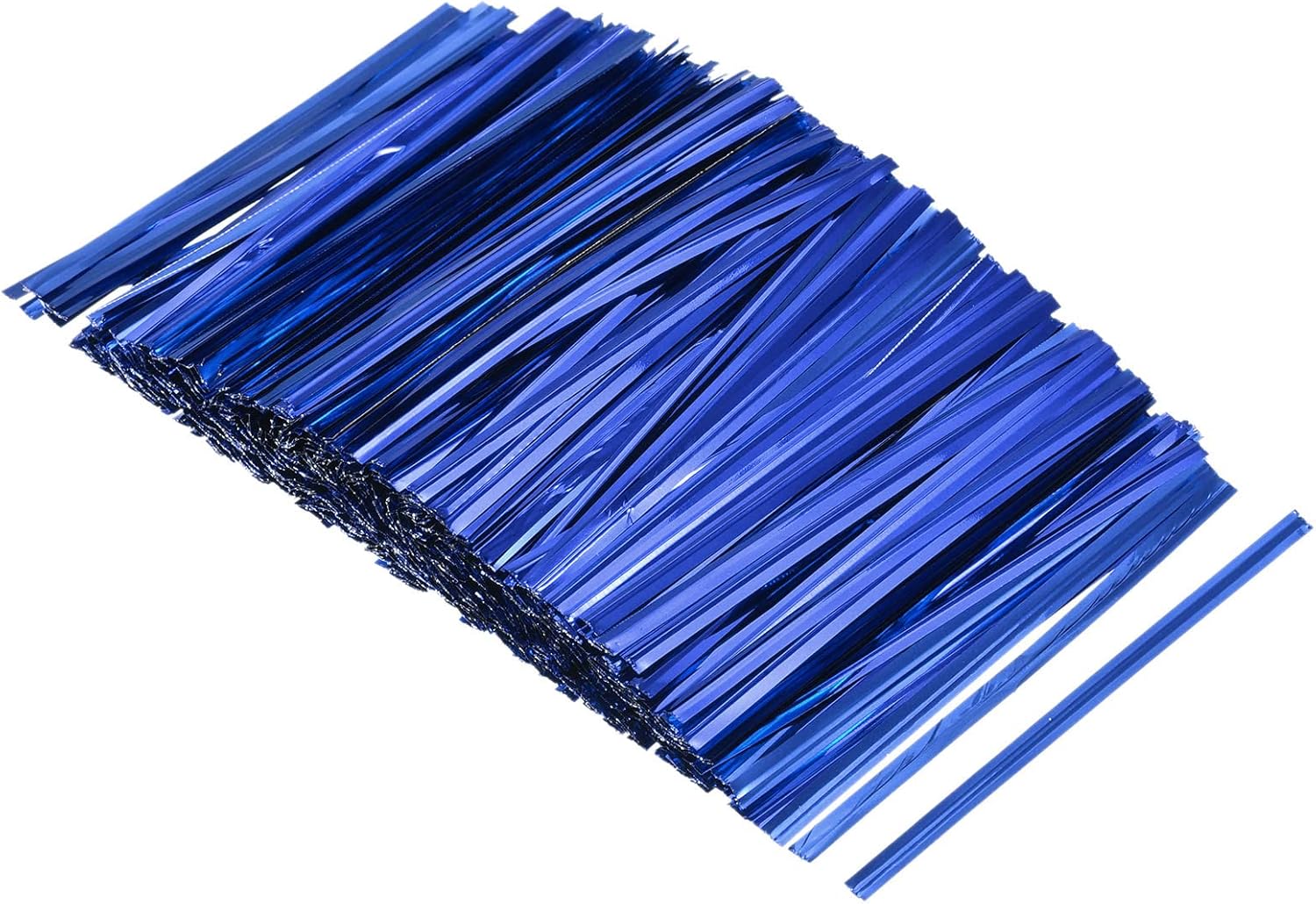 MECCANIXITY Foil Twist Ties 3" 8cm Metallic Plastic Closure Tie for Tying Bread, Candy, Cookies, Gift Bags Arts Crafts Ties Blue Pack of 750-VerdiqueGarden