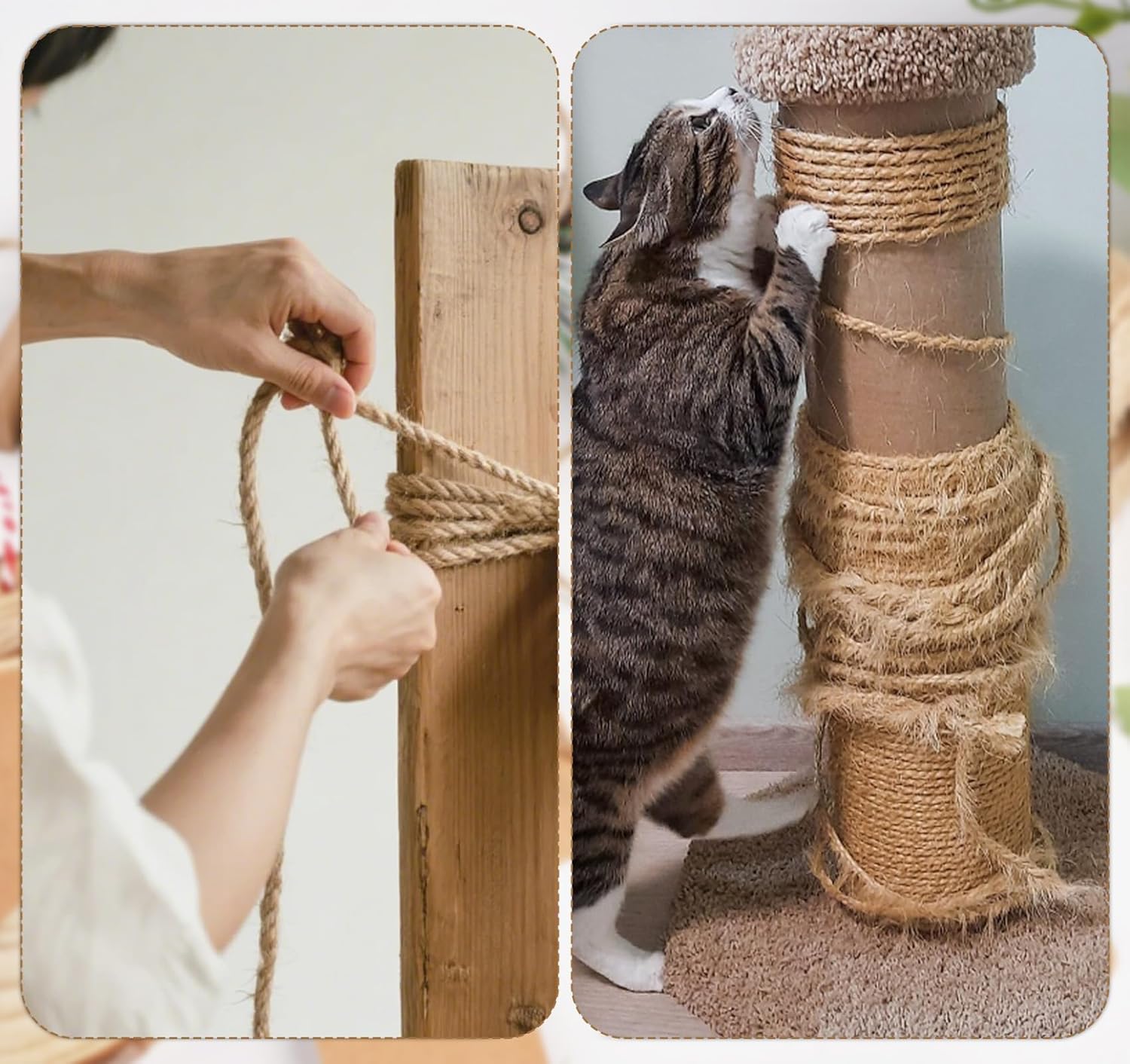 5mm Jute Twine,197 Feet/60M Twisted Jute Rope, Garden Twine, Heavy Duty and Thick Twine Rope, Garden, Arts & Crafts, Home Decor, Packaging Braided-VerdiqueGarden