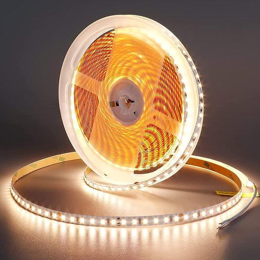 24V 65.6ft/20m LED Strip Light Warm White 3000K 2400LEDs High Brightness 12000LM SMD2835 Flexible No-Waterproof IP20 LED Tape for Kitchen Backyard Hallways Stairs Decoration(No Power Supply)-VerdiqueGarden