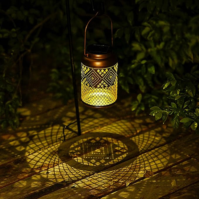 2 Pack Solar Lanterns Outdoor Waterproof - Birthday Gifts for Women, Men, Mom, Solar Lights Outdoor Hanging Garden Decor for Outside, Patio, Outdoor, Yard, Lawn, Balcony Modern-VerdiqueGarden