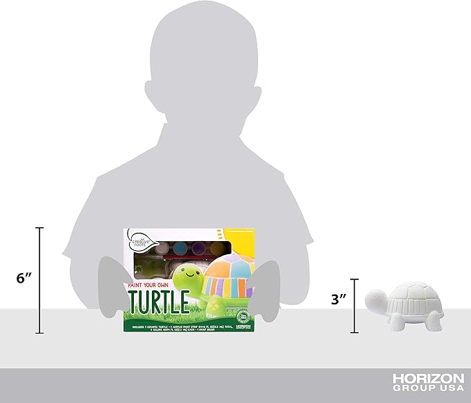 Creative Roots Paint Your Own Turtle, DIY Turtle, Kids Painting Set, Creativity, Ceramics to Paint, Paint Your Own Ceramic, Painting Kits for Kids Ages 5+-VerdiqueGarden