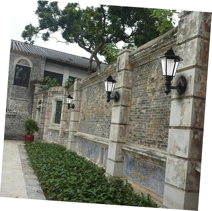 DOITOOL Solar Wall Lights Outdoor, 6-Pack Hexagonal LED Wall Sconce, Black, 16x28CM, IP44 Waterproof, Automatic On/Off, Outdoor Porch Garden Fence Landscape Hotel Restaurant Patio-VerdiqueGarden