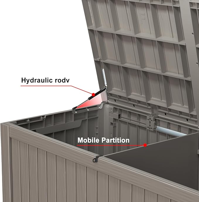 150 Gallon Outdoor Storage Box – Waterproof Deck Box for Patio & Garden,Light Brown-VerdiqueGarden