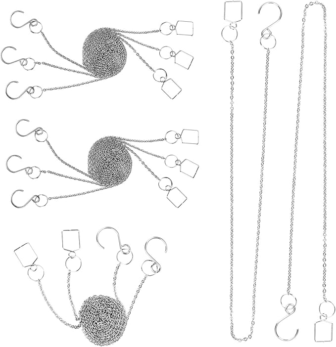 10Ppcs Sun Shine Catcher Chains for Pendant Prisms, 18.11 inch Crystal Prismatic Ball Suspension Chain with Hook for Crystal Prism Decoration DIY Crystal Decoration(10PCS)-VerdiqueGarden