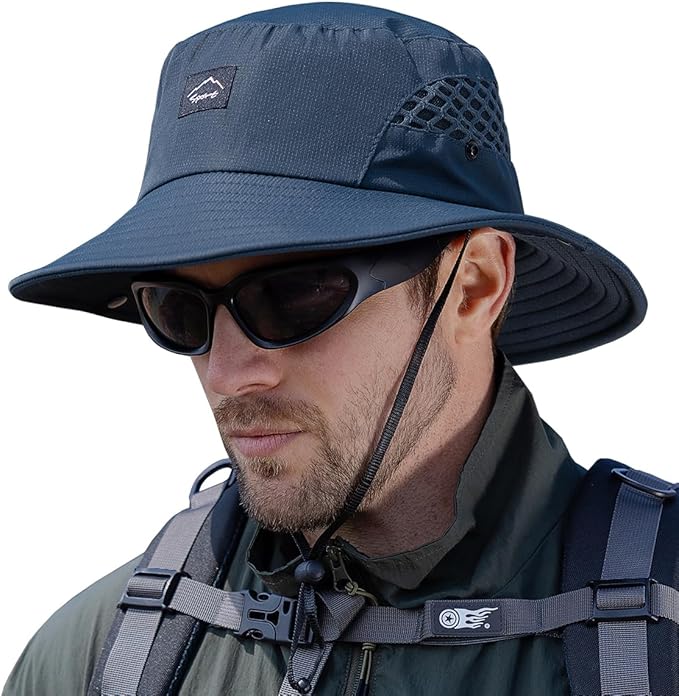Fishing Hat, UPF50+ Wide Brim Sun Hat for Men Women, UV Protection Hiking Beach Bucket Hats Summer Safari Hat-VerdiqueGarden