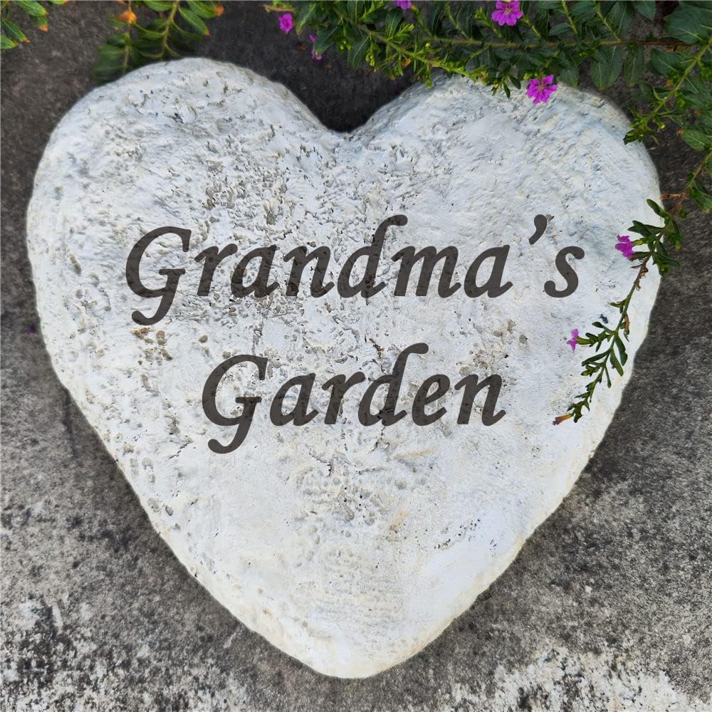 Personalized Garden Memorial Stones Engraved Rocks with Any Message, Decorative Grave Memorial Plaques Rocks for Loved Ones Outside Cemetery Decoration, Resin, 8.6" x 8.6"-VerdiqueGarden