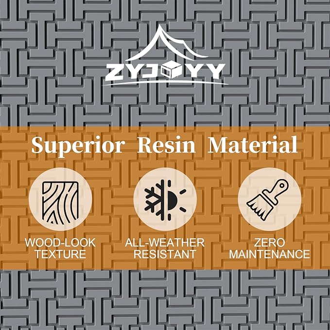 Outdoor Storage Box, 90 Gallon Deck Box, Waterproof Resin Storage Bin for Patio Cushions, Gardening Tools, Lockable, UV Resistant, Grey-VerdiqueGarden