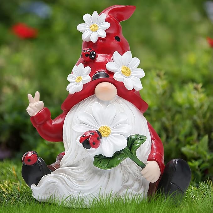 Hodao Ladybug Spring Gnomes Decorations Ladybug Gnomes Ornaments Decor Gifts Summer Gnomes Figurines Ladybug Gnomes for Outdoor Garden Decor Ladybug Birthday Gifts for Mom, Women, Grandma-VerdiqueGarden