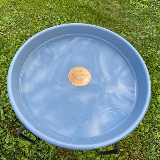 Copper Bird Bath Purification Disk, Water Wiggler for Bird Bath, Bird Bath Copper Disk, 1mm Reinforced 99% Pure Copper Cleaning Disk, Universal Fit for Outdoor Birdbaths, 4 Inch in Diameter (A)-VerdiqueGarden