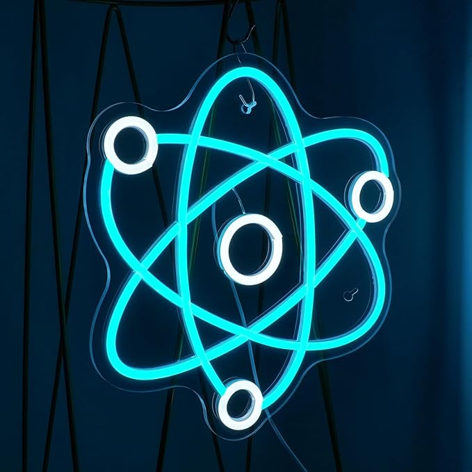 Molecule Neon Sign Blue White Led Neon Lights Neon Bar Signs for Wall Decor USB Light Up Sign Neon Molecular Structure Signs for Boys Room Party Kids Room Birthday-VerdiqueGarden