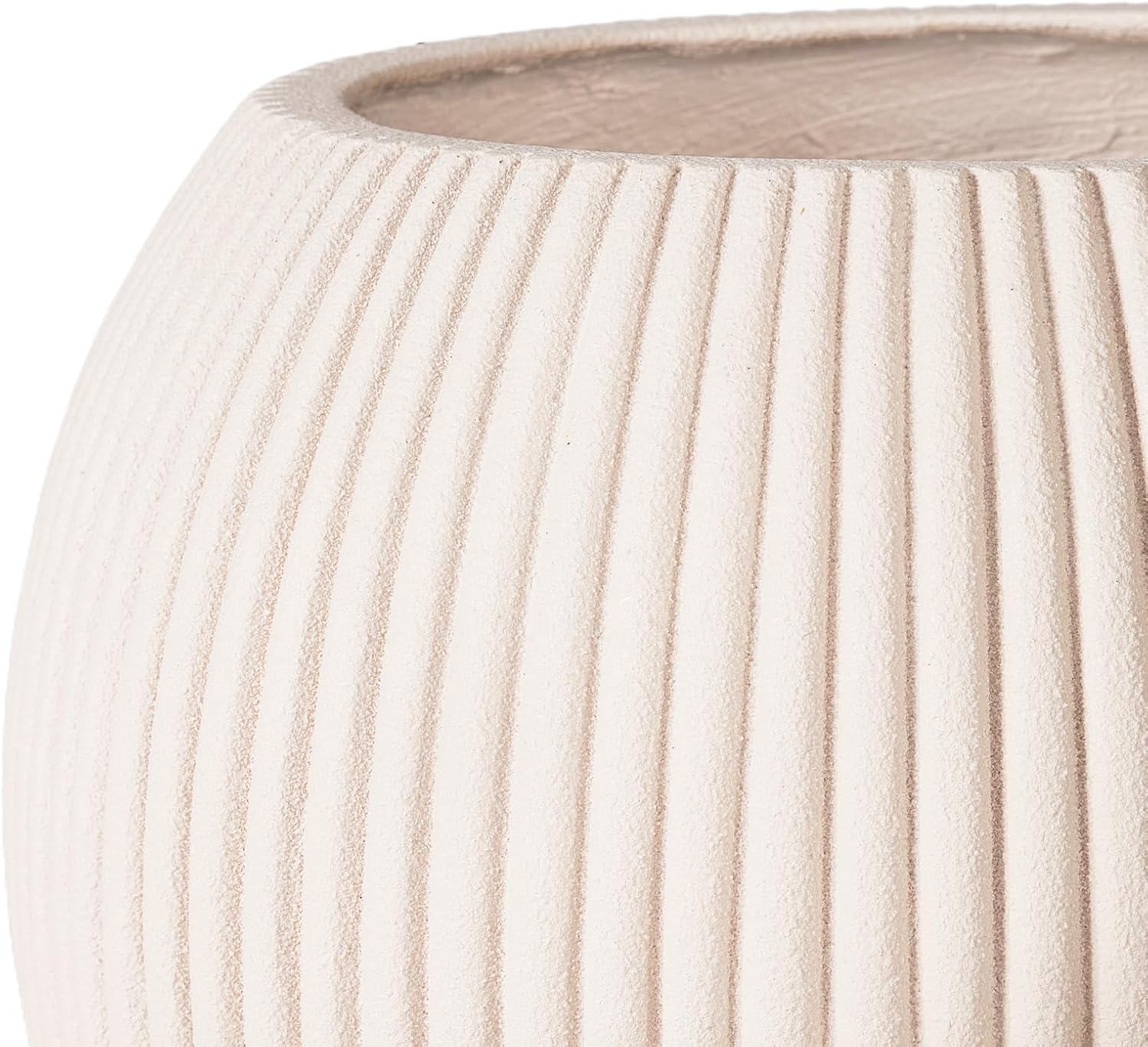 16 Inch Handmade Outdoor Planter - Classic Striped Design | Fiberglass & Composite Material | Durable for Commercial & Home Decor-VerdiqueGarden