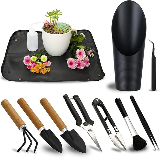 11Pcs Succulent Tools,Mini Garden Tools,Succulent Watering Tool as Plant Accessories,Succulent Gardending Hand Tools Kit for Seedling Soil,Caring Succulent,Houseplant,Gifts for Woman (No Flowerpot)-VerdiqueGarden