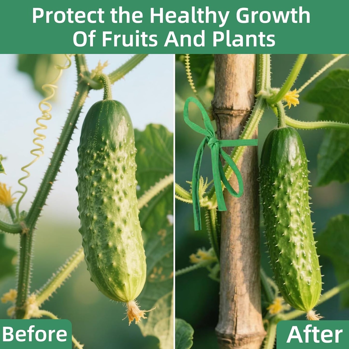 2 Packs Garden Twine, 196Ft Soft Garden String Green, Stretchy Plant Ties for Supporting and Tying Climbing Plants, Outdoor Plants, Tomatoes, Fruit Trees, Gardeners(98 Feet/Roll)-VerdiqueGarden