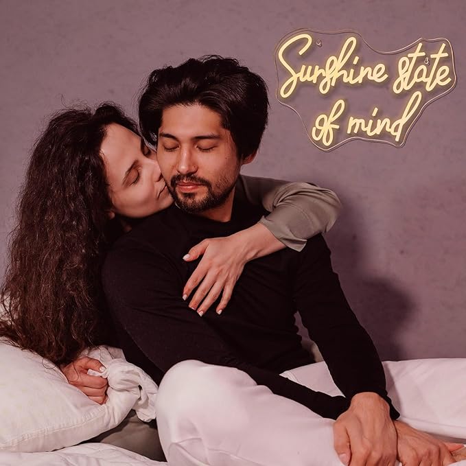 Sunshine State of Mind Neon Sign for Wall Decor,Neon Light Sign for Cafe Bar Kitchen Restaurant Coffee Dessert Shop Party-VerdiqueGarden