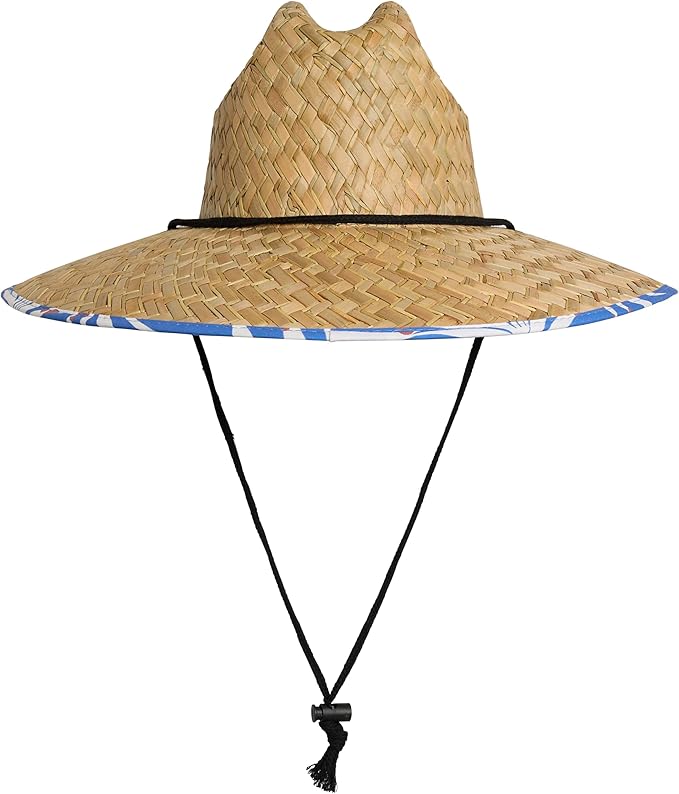 Quiksilver Men's Wide Brim Outdoor Lifeguard Straw Sun Hat-VerdiqueGarden