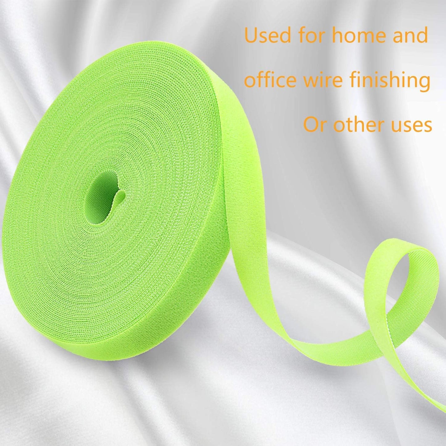 Reusable Fastening Tape Cable Ties 3/4 Inch Double Side Hook Roll (25 Yard, Green)-VerdiqueGarden