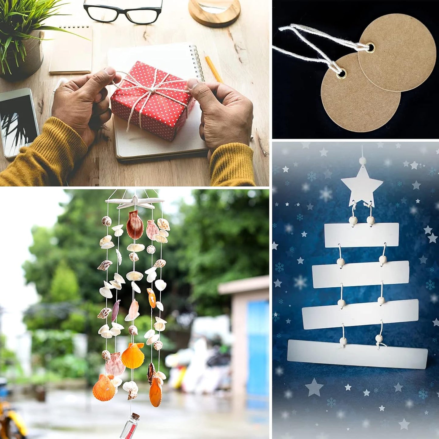 Anvin 984 Feet Cotton Twine Natural Jute Packing String - White for Bakers, Wrapping, Butchers, Baking, Arts and Crafts, Gardening (Pack of 3, 10 Ply 2mm Thick)-VerdiqueGarden