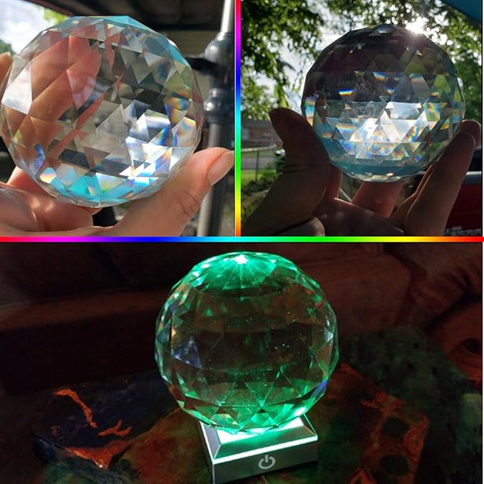 Clear Crystal Ball Prism Window Rainbow Maker Window Prisms Suncatcher for Feng Shui, (100mm/3.94inch)-VerdiqueGarden