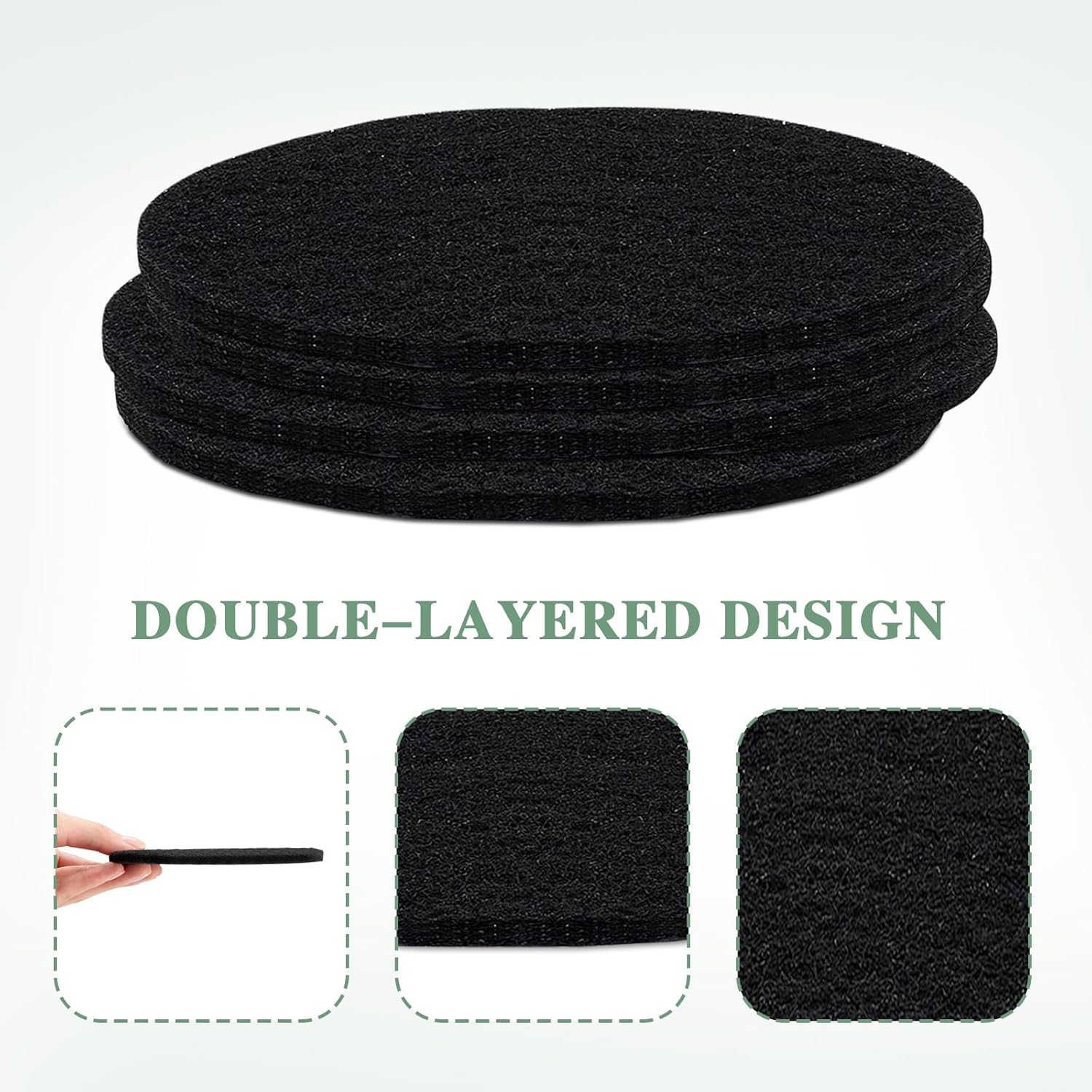 Vipush Charcoal Filters for Kitchen Compost Bin - 12 Pack Activated Carbon Filters for Countertop Bin Pail Replacement, Activated Charcoal Home Bucket Refill Sets-VerdiqueGarden