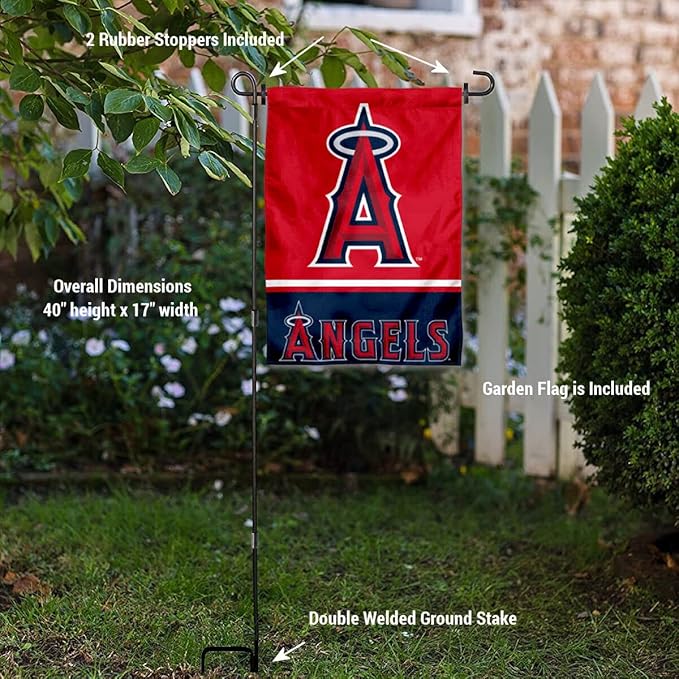 WinCraft Los Angeles Angels Garden Flag with Stand Holder-VerdiqueGarden