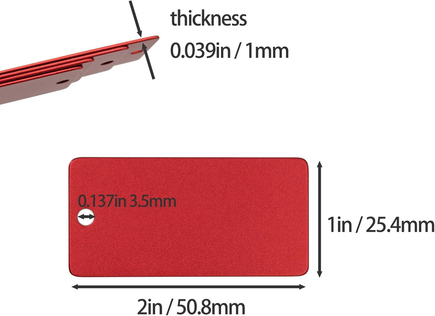 StayMax Anodized Aluminum Engraving Blanks 1x2 Inch 50 Pack (Red)-VerdiqueGarden