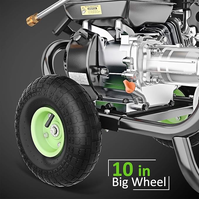 Gas Pressure Washer, 4200 PSI and 4.0 Max GPM Commercial Gas Power Washer, Spray Gun and Wand, 5 Nozzle Set, for Cars/Fences/Driveways/Homes/Patios/Furniture-VerdiqueGarden