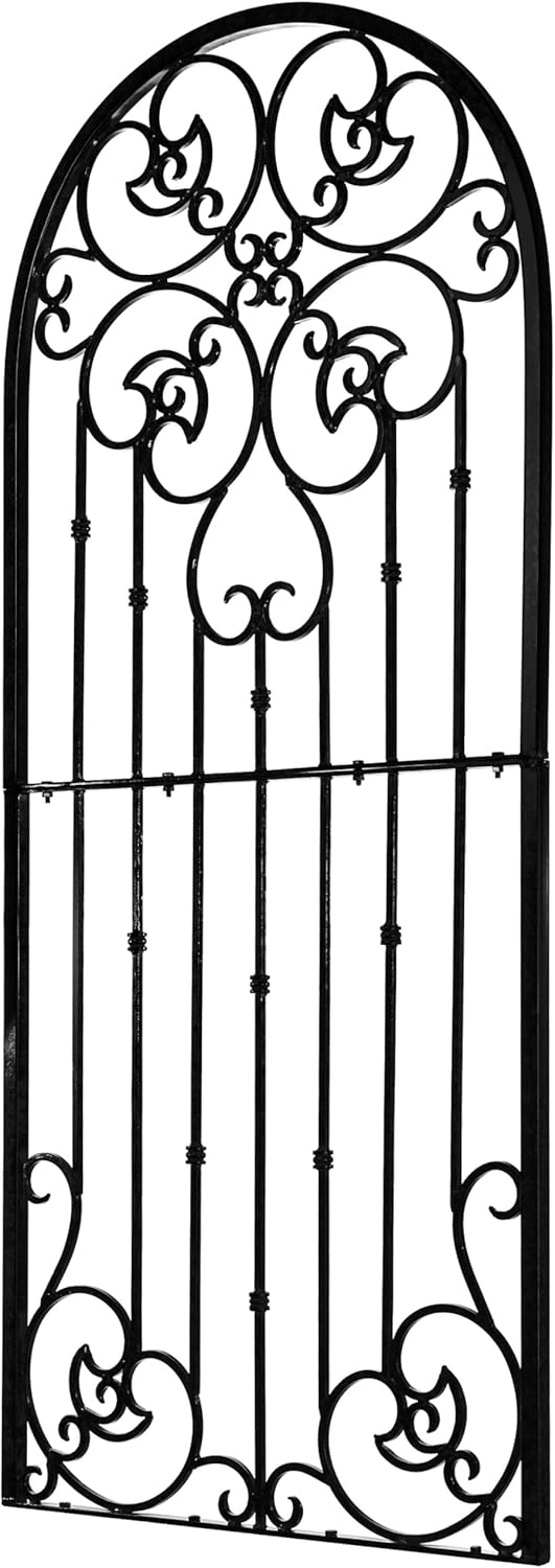 H Potter Large Garden Trellis Wrought Iron Heavy Scroll Metal Decoration Model GAR545 (Large Black)-VerdiqueGarden