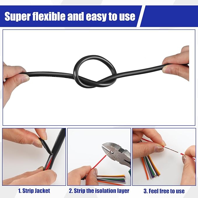 Hoolerry Solid Sprinkler System Wire 18 Gauge Irrigation Wire with UV Resistant PVC Jacket Sprinkler Cable for Underground Irrigation Field Central Control System 30v Ul Listed(18/4, 50 Ft)-VerdiqueGarden