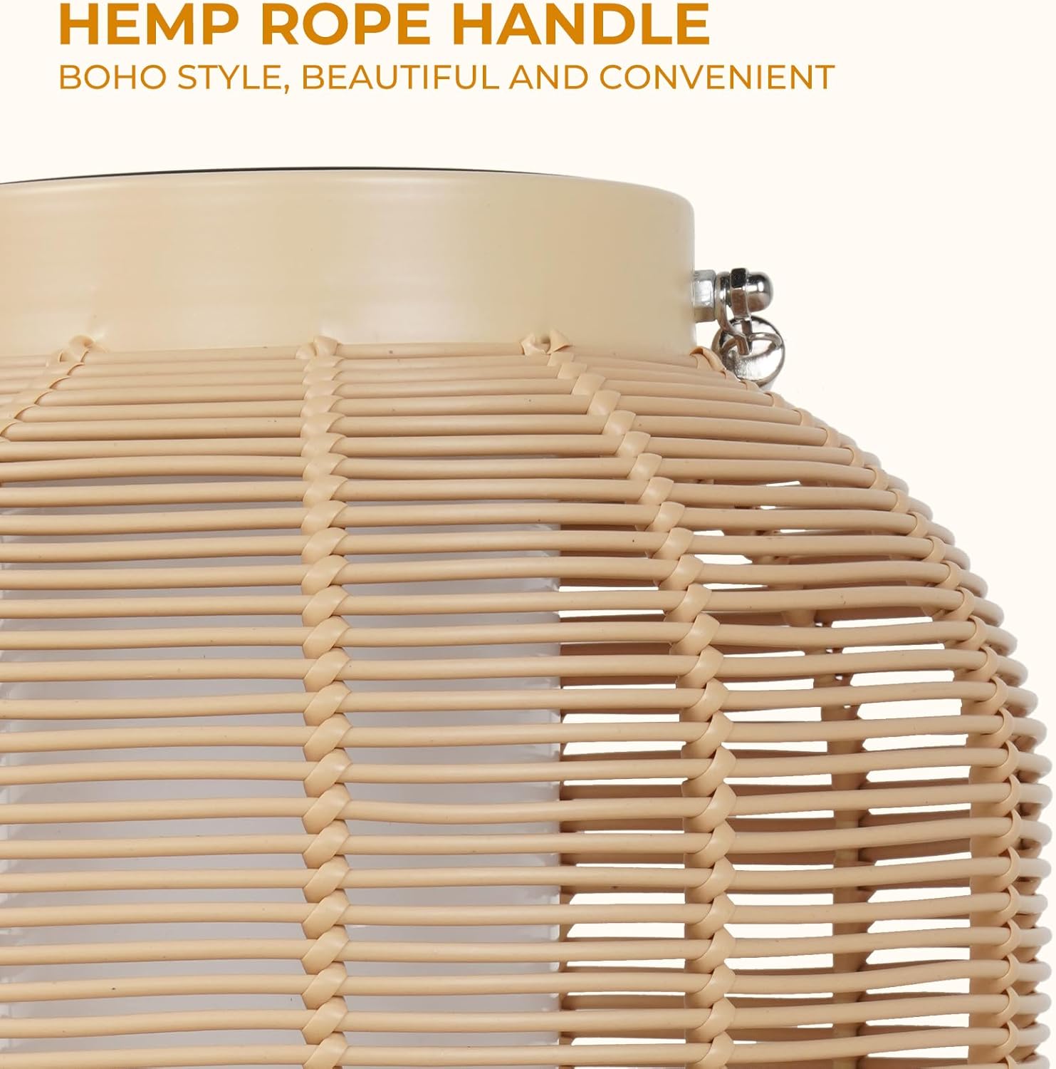 Solar Yard 1-Pack Outdoor Solar Lantern Lamp, Water-Resistant Boho Lights for Outside Hanging Lantern Table Lights Decoration for Garden, Patio, Porch, Trees, Pathway, Natural-VerdiqueGarden