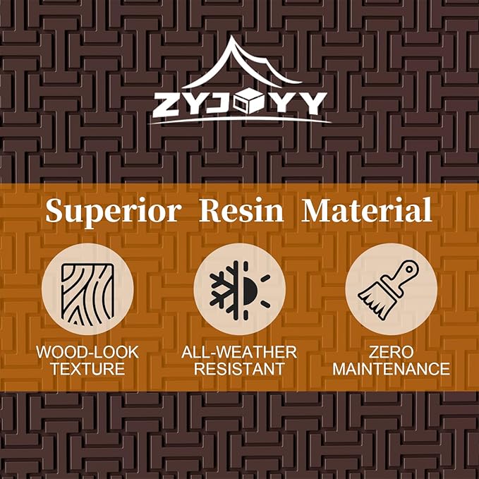 90 Gallon Resin Deck Box, Weatherproof Outdoor Storage Box for Patio, Garden, Pool, and Yard, Lockable Waterproof Bin for Tools, Cushions, and Accessories, Brown-VerdiqueGarden