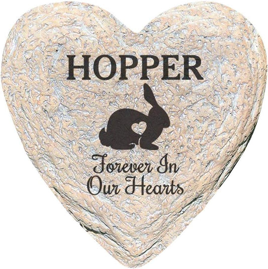 GiftsForYouNow Engraved Assorted Animals with Heart Memorial Heart Garden Stone, Rabbit Our-VerdiqueGarden