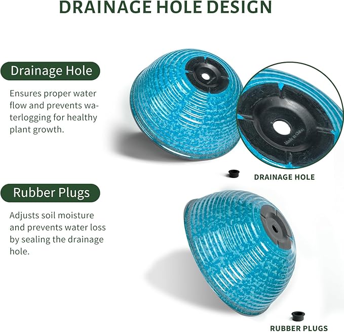 10 Inch Hanging Planter, 2 Pack Hanging Planters for Indoor Outdoor Plants Self Watering Hanging Pots with Drainage Holes for Garden Home (Snowflake Blue)-VerdiqueGarden