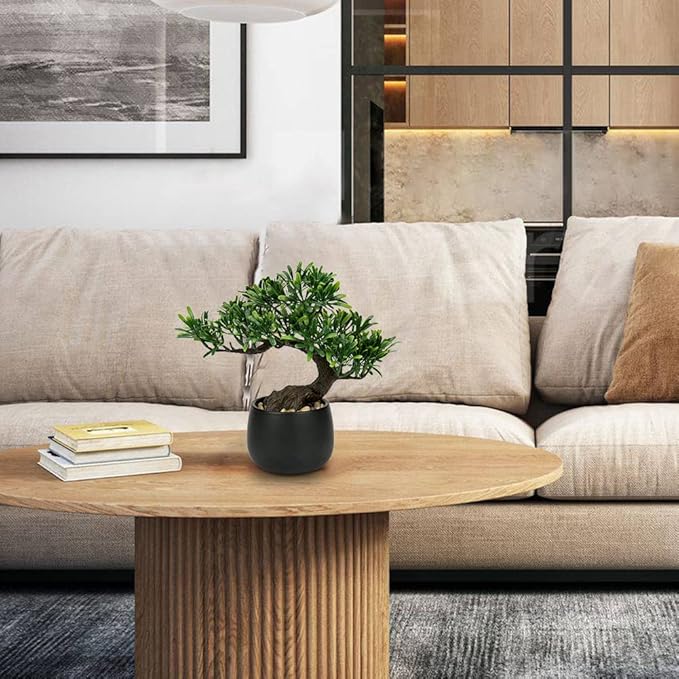 Artificial Bonsai Tree Juniper Faux Plants Indoor Fake Plants Decor with Ceramic Pots for Home Table Office Desk Bathroom Shelf Bedroom Living Room Farmhouse Decorations-VerdiqueGarden