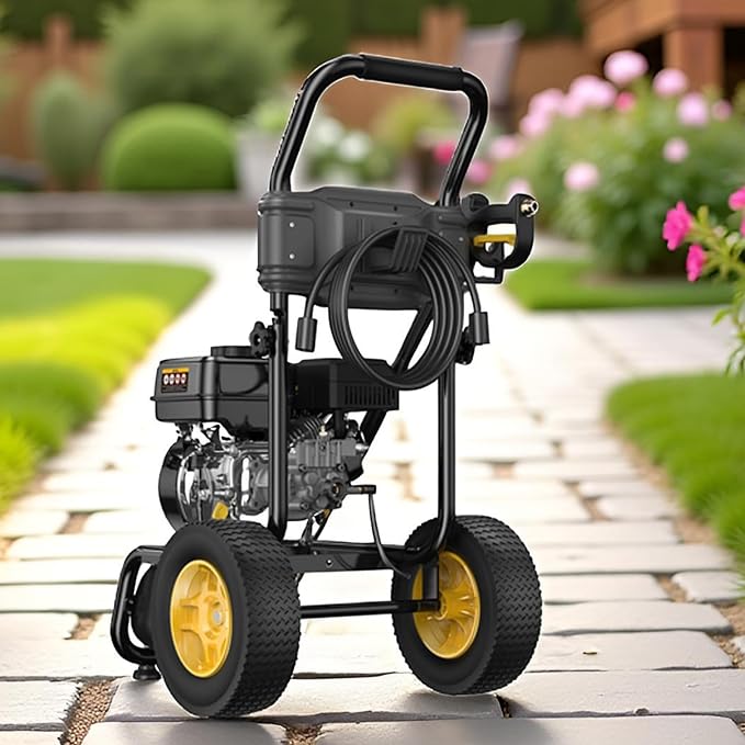 Heavy-Duty Gas Pressure Washer, 3500Psi at 2.6Gpm Power Washer,Portable, 30feet Pressure Hose,Industrial Style,Axial Cam Pump, for Siding, Driveway, House, Car, RV, Paint Preparation etc-VerdiqueGarden