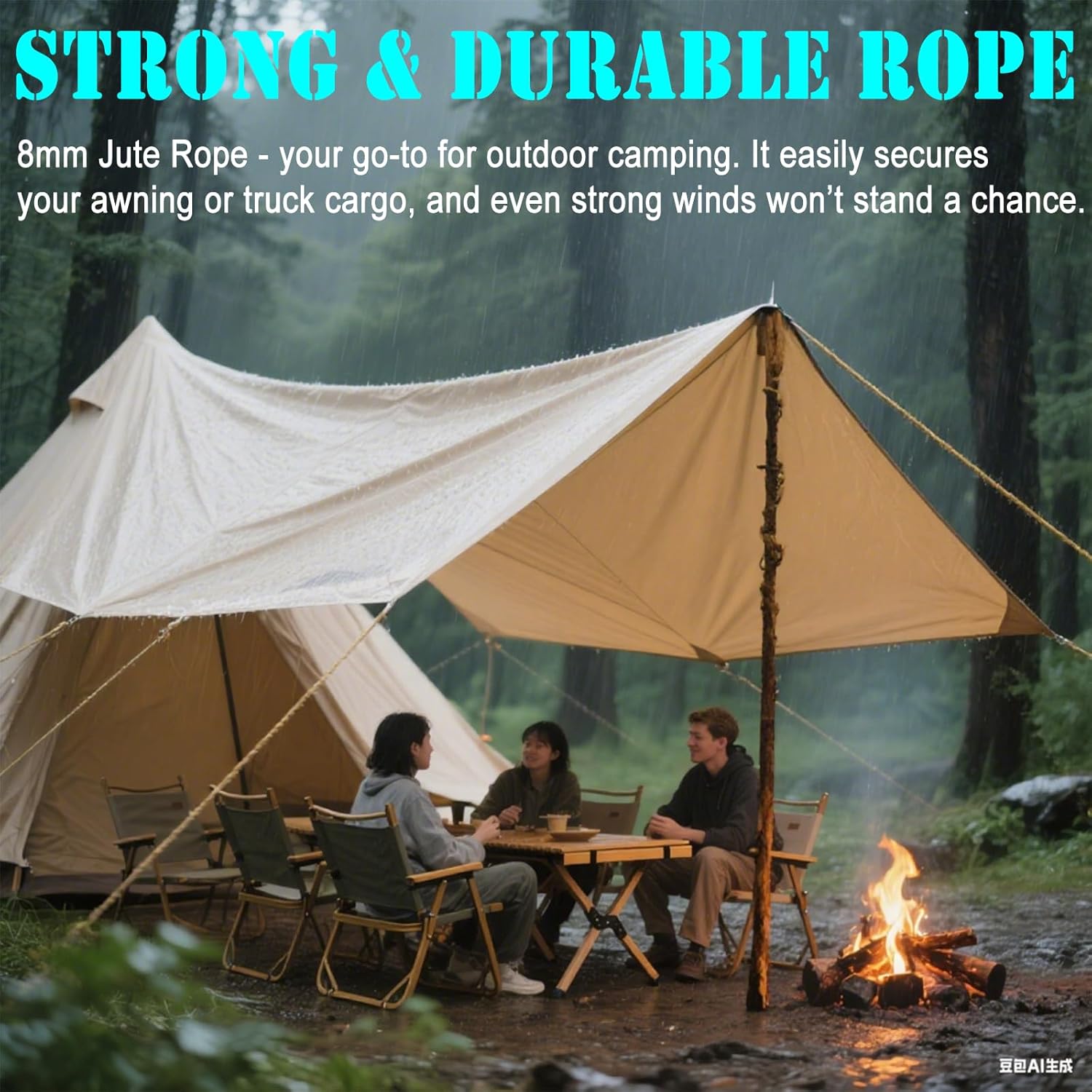 8mm Jute Twine Rope - 164ft Heavy Duty Natural Jute String for Gardening, Crafts, Packaging, DIY Projects & More - Strong, Durable & Biodegradable - Perfect for Plant Tying, Home Decor & Outdoor Use-VerdiqueGarden