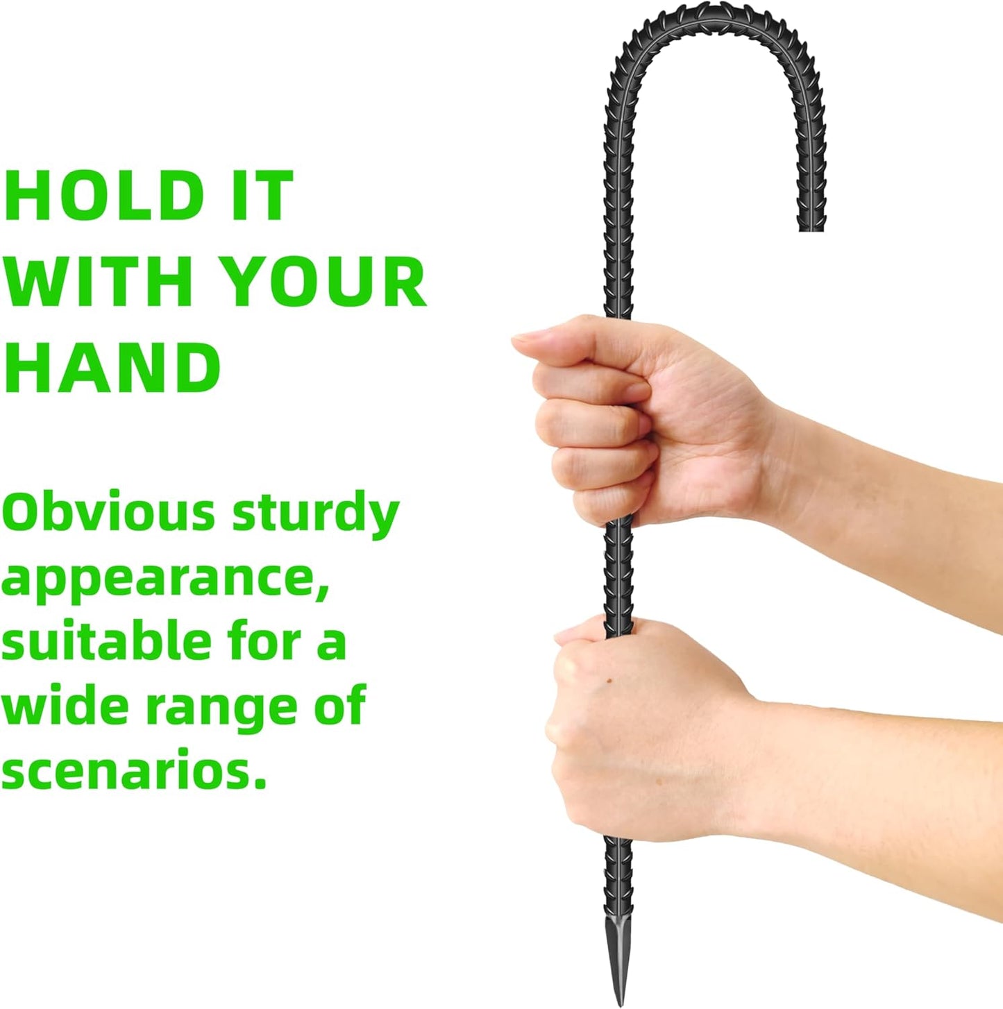 27 Pieces 16-Inch Garden Ground Stakes Galvanized Steel J Shape Hook Rebar Stake - Heavy Duty Anchors for Tents, Position Kits,Fences, and Trampolines-VerdiqueGarden