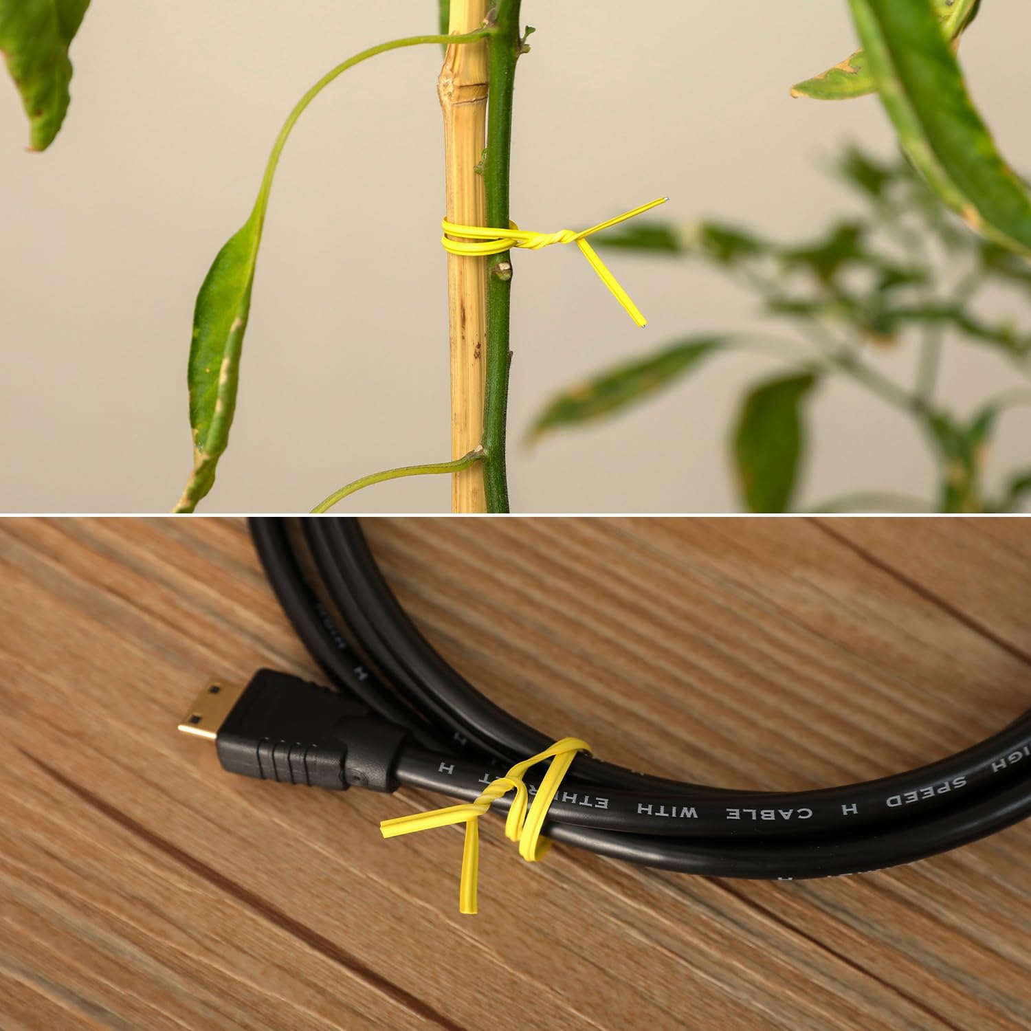 300 Pcs 6 inch Yellow Plastic Twist Ties, Cable Ties, for Bags, Gardening Tools-VerdiqueGarden