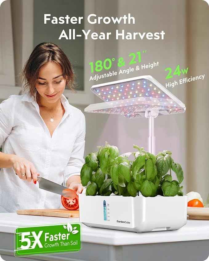 Hydroponics Growing System Garden: 12 Pods Indoor Herb Garden with Grow Light Plants Germination Kit Quiet Automatic Hydroponic Height Adjustable - Gardening Gifts for Women-VerdiqueGarden