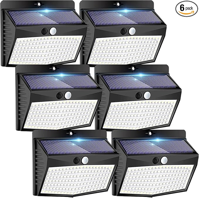 [6 Packs] Solar Lights Outdoor Motion Sensor Solar Security Lights Waterproof with 3 Lighting Modes Solar Powered Wall Lights Outside for Garden Fence Yard Deck-VerdiqueGarden