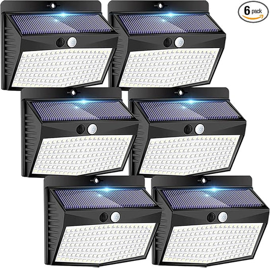 [6 Packs] Solar Lights Outdoor Motion Sensor Solar Security Lights Waterproof with 3 Lighting Modes Solar Powered Wall Lights Outside for Garden Fence Yard Deck-VerdiqueGarden