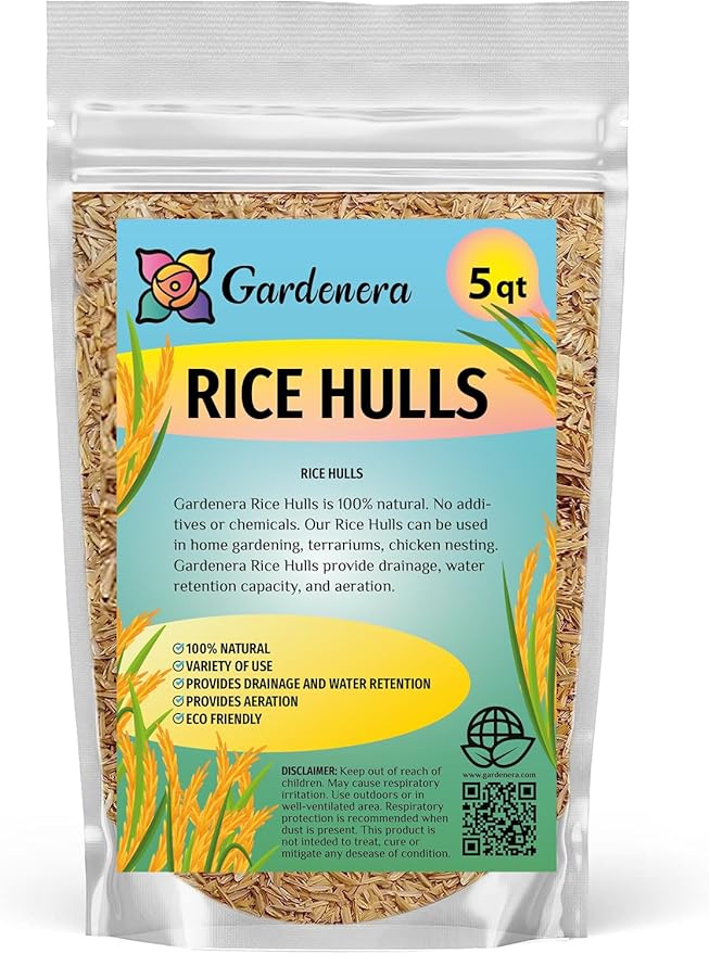Rice Hulls for Potting Applications - Promote Root Development, Water Efficiency, and Disease Resistance - 5 QUARTS-VerdiqueGarden