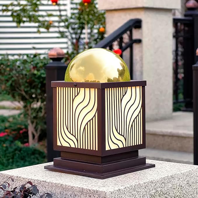 Nerien Gazing Ball, Stainless Steel Garden Mirror Globe, Polished Ornament Sphere, Hollow Floating Reflective Hemisphere, for Home Outdoor Pond Housewarming Swimming Pool Decoration, Gold, 6Pcs Mix-VerdiqueGarden