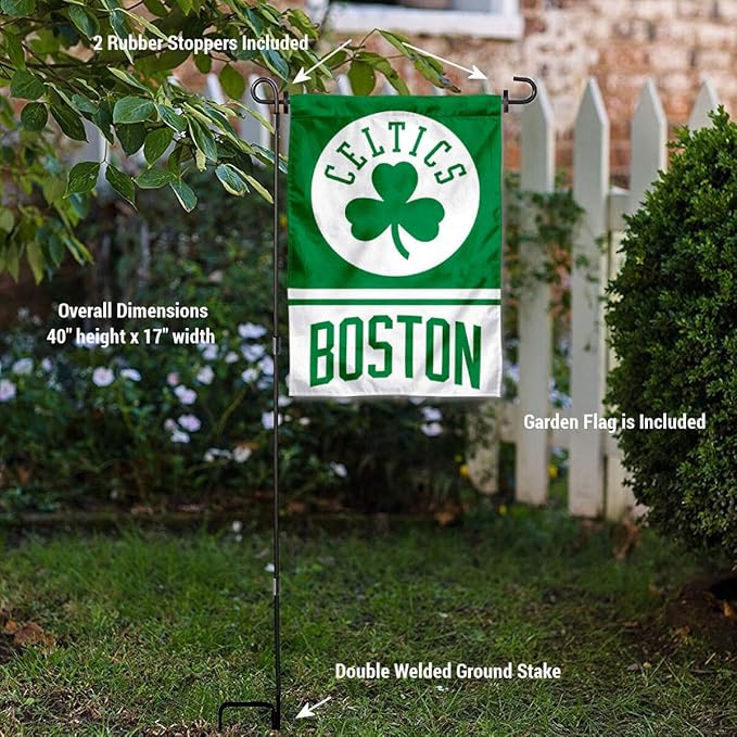 WinCraft Boston Celtics Garden Flag with Stand Holder-VerdiqueGarden