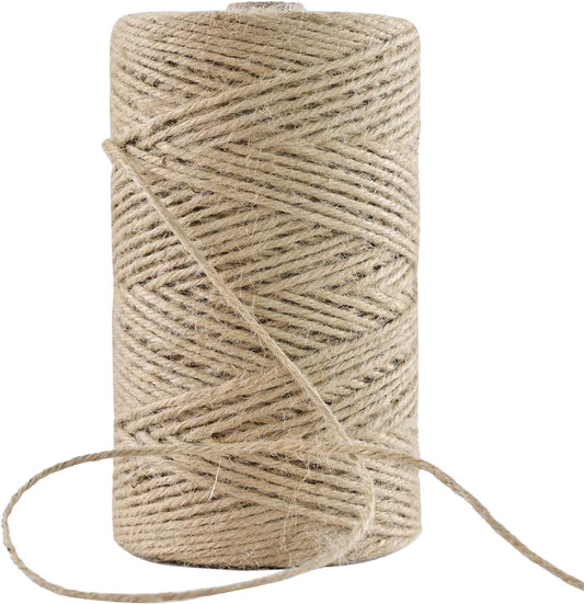 Natural Jute Twine 328 Feet Long String for Crafts Gift Wrapping Christmas Handmade Arts Decoration Packing String Home Decor （3mm * 328feet）-VerdiqueGarden
