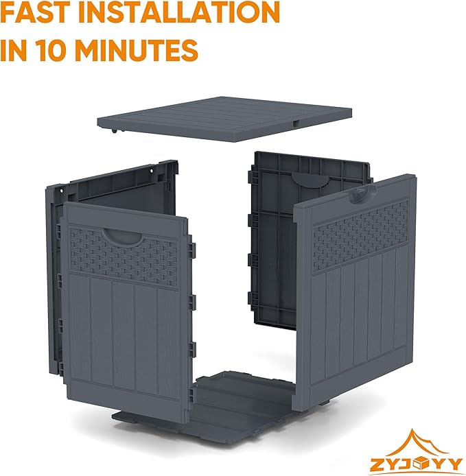 33 Gallon Resin Deck Box, Weatherproof Outdoor Storage Box for Patio, Garden, Pool, and Yard, Lockable Waterproof Bin for Tools, Cushions, and Accessories, Grey-VerdiqueGarden